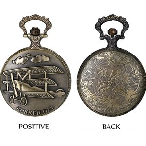 German World War I Fokker Dr-1 Fighter plane pocket watch